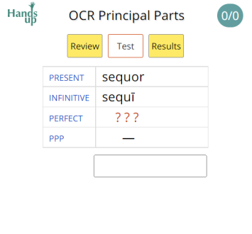 OCR principal parts random trainer