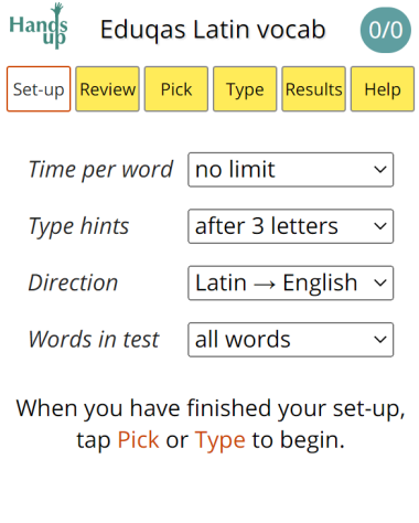 Eduqas GCSE vocabulary trainer